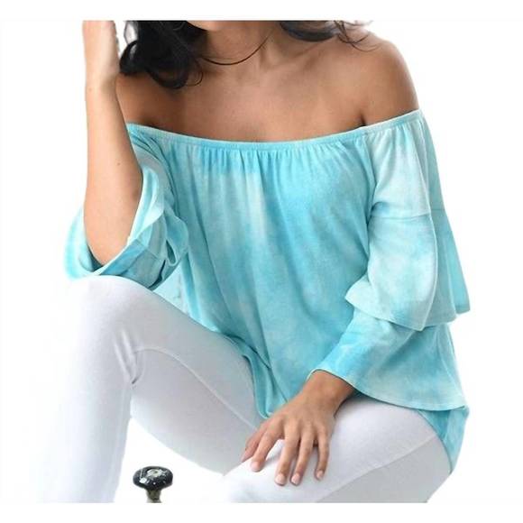 NEW FRENCH KYSS hailey tie dye kashmira top in blue - Picture 2 of 3